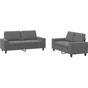 vidaXL Ensemble de canapés 2 pcs gris foncé tissu pas cher