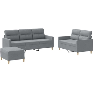 Comparateur de prix : vidaXL Ensemble de canapés 3 pcs avec coussins Gris clair Tissu