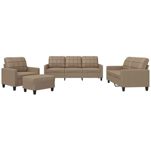 vidaXL Ensemble de canapés 4 pcs avec coussins cappuccino similicuir
