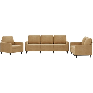 vidaXL Ensemble de canapés 4 pcs avec coussins Marron Velours pas cher
