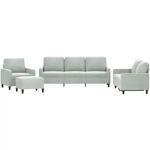 vidaXL Ensemble de canapés 4 pcs avec coussins Gris clair Velours