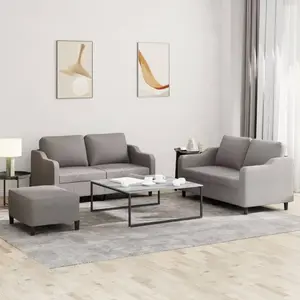 vidaXL Ensemble de canapés 3 pcs avec coussins Taupe Tissu pas cher
