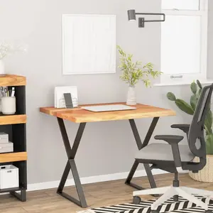 Comparateur de prix : vidaXL Dessus de bureau carré bois massif d'acacia bordure assortie
