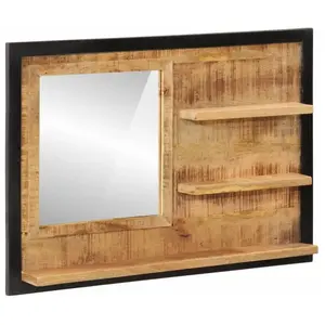Comparateur de prix : vidaXL Miroir avec étagères 80x8x55 cm verre et bois massif manguier