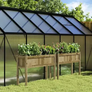 vidaXL Jardinières 2 pcs avec pieds bois de pin imprégné pas cher
