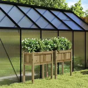 vidaXL Jardinières 2 pcs avec pieds bois de pin imprégné pas cher