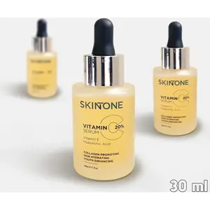 SKINTONE SKIN - Vitamine C 20% Serum Booster - Met Vitamine E & Hyaluronzuur - Gezichtsserum - Collageen - Anti Rimpel - Anti Acne - Tegen Pigmentvlekken - 30ml Vrouwen Mannen Gezicht Vitamin verzorging Puisten - Puistjes pas cher