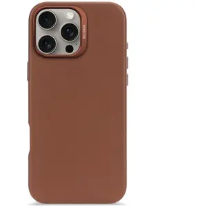 Comparateur de prix : DECODED Leren Hoesje Geschikt voor iPhone 16 Pro - Gemaakt van Premium ECCO Leer - Geschikt voor MagSafe - Bruin