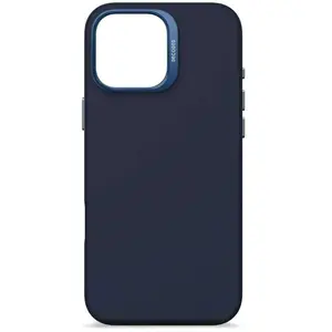 Comparateur de prix : DECODED Siliconen Hoesje Geschikt voor iPhone 16 Pro Max - Premium Soft-Touch Materiaal - Antibacteriële Coating - Geschikt voor MagSafe - Navy Blauw Print