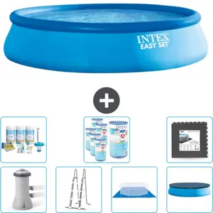 Intex Rond Opblaasbaar Easy Set Zwembad - 457 x 107 cm - Blauw - Inclu... pas cher