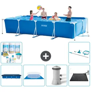 Intex Rechthoekig Opzetzwembad - 450 x 220 x 84 cm - Blauw - Inclusief...