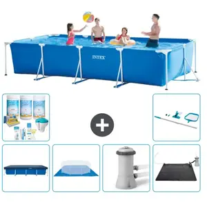 Intex Opzetzwembad - Rechthoekig - 450 x 220 x 84 cm - Blauw - Sterk m...