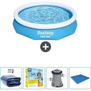 Bestway Rond Opblaasbaar Fast Set Zwembad - 305 x 66 cm - Blauw - Incl...