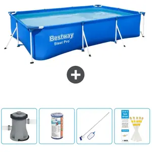 Bestway Rechthoekig Steel Pro Zwembad - 300 x 201 x 66 cm - Blauw - In...