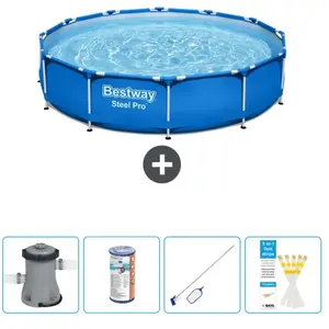 Bestway Rond Steel Pro Zwembad - 366 x 76 cm - Blauw - Inclusief Pomp ...