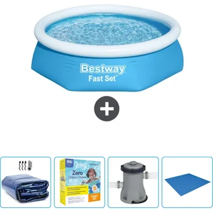 Bestway Rond Opblaasbaar Fast Set Zwembad - 244 x 61 cm - Blauw - Incl...Vendu parbol