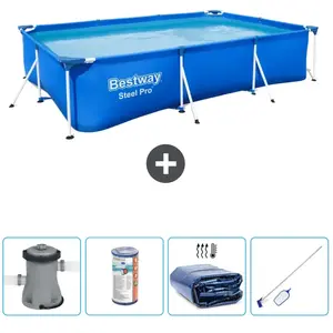Bestway Rechthoekig Steel Pro Zwembad - 300 x 201 x 66 cm - Blauw - In...