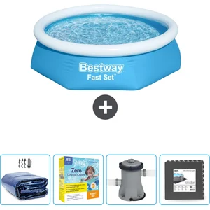 Bestway Rond Opblaasbaar Fast Set Zwembad - 244 x 61 cm - Blauw - Incl...Vendu parbol