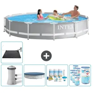 Intex Rond Prism Frame Zwembad - 366 x 76 cm - Grijs - Inclusief Pomp ...