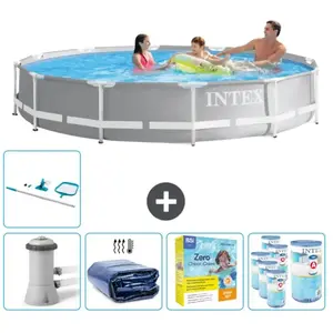 Intex Rond Prism Frame Zwembad - 366 x 76 cm - Grijs - Inclusief Pomp ...