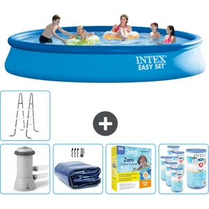 Intex Rond Opblaasbaar Easy Set Zwembad - 457 x 84 cm - Blauw - Inclus...