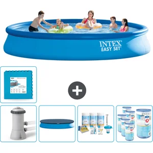 Intex Rond Opblaasbaar Easy Set Zwembad - 457 x 84 cm - Blauw - Inclus... pas cher