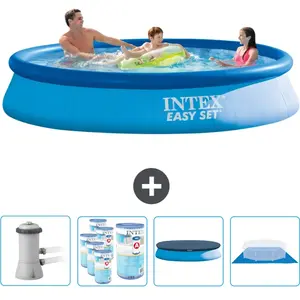 Intex Rond Opblaasbaar Easy Set Zwembad - 366 x 76 cm - Blauw - Inclus...