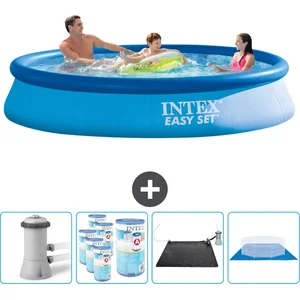 Intex Rond Opblaasbaar Easy Set Zwembad - 366 x 76 cm - Blauw - Inclus...