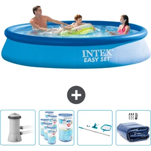 Intex Rond Opblaasbaar Easy Set Zwembad - 366 x 76 cm - Blauw - Inclus...