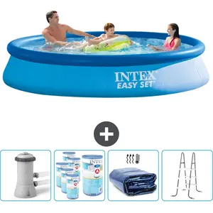 Intex Rond Opblaasbaar Easy Set Zwembad - 366 x 76 cm - Blauw - Inclus...