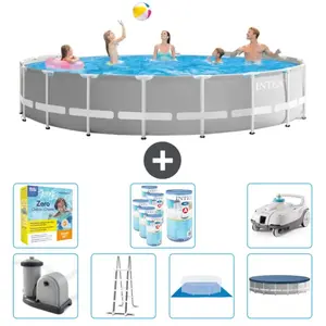Intex Rond Prism Frame Zwembad - 548 x 122 cm - Grijs - Inclusief Pomp... pas cher
