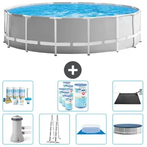 Intex Rond Prism Frame Zwembad - 457 x 122 cm - Grijs - Inclusief Pomp... pas cher