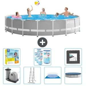 Intex Rond Prism Frame Zwembad - 548 x 122 cm - Grijs - Inclusief Pomp... pas cher