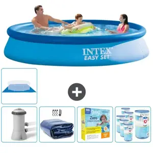 Intex Rond Opblaasbaar Easy Set Zwembad - 366 x 76 cm - Blauw - Inclus... pas cher