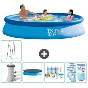 Intex Rond Opblaasbaar Easy Set Zwembad - 366 x 76 cm - Blauw - Inclus...