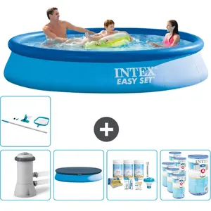 Intex Rond Opblaasbaar Easy Set Zwembad - 366 x 76 cm - Blauw - Inclus...