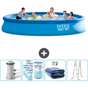 Intex Rond Opblaasbaar Easy Set Zwembad - 457 x 84 cm - Blauw - Inclus...