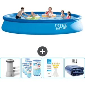 Intex Rond Opblaasbaar Easy Set Zwembad - 457 x 84 cm - Blauw - Inclus...