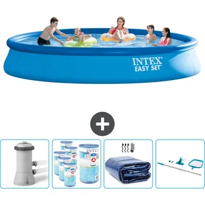 Intex Rond Opblaasbaar Easy Set Zwembad - 457 x 84 cm - Blauw - Inclus...
