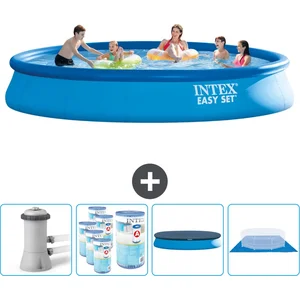 Intex Rond Opblaasbaar Easy Set Zwembad - 457 x 84 cm - Blauw - Inclus...