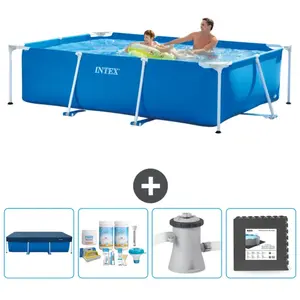 Intex Rechthoekig Frame Zwembad - 260 x 160 x 65 cm - Blauw - Inclusie...