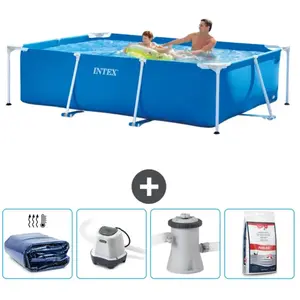 Intex Rechthoekig Frame Zwembad - 260 x 160 x 65 cm - Blauw - Inclusie...
