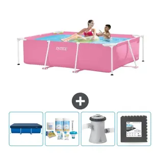 Intex Rechthoekig Frame Zwembad - 220 x 150 x 60 cm - Roze - Inclusief...