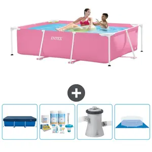 Intex Rechthoekig Frame Zwembad - 220 x 150 x 60 cm - Roze - Inclusief...
