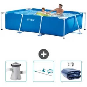 Intex Rechthoekig Frame Zwembad - 260 x 160 x 65 cm - Blauw - Inclusie...