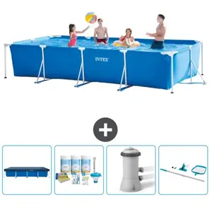 Intex Rechthoekig Frame Zwembad - 450 x 220 x 84 cm - Blauw - Inclusie... pas cher