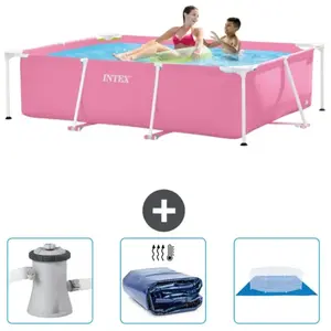 Intex Rechthoekig Frame Zwembad - 220 x 150 x 60 cm - Roze - Inclusief...