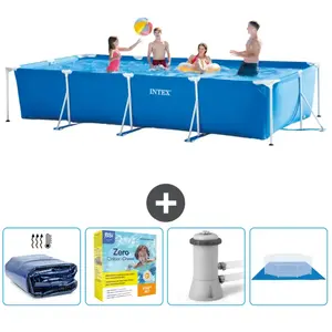 Intex Rechthoekig Frame Zwembad - 450 x 220 x 84 cm - Blauw - Inclusie... pas cher