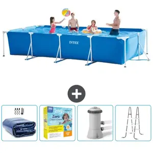 Intex Rechthoekig Frame Zwembad - 450 x 220 x 84 cm - Blauw - Inclusie...