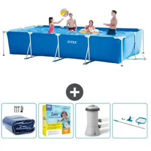 Intex Rechthoekig Frame Zwembad - 450 x 220 x 84 cm - Blauw - Inclusie... pas cher